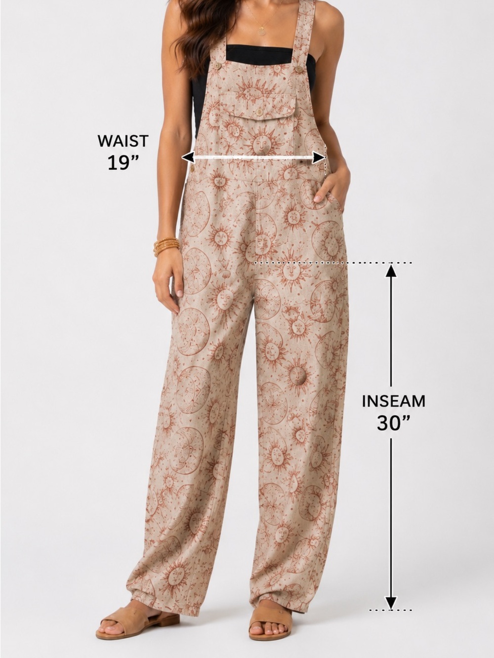 Boho Sun & Moon Beige Print Jumper - Medium - Picture 2 of 6